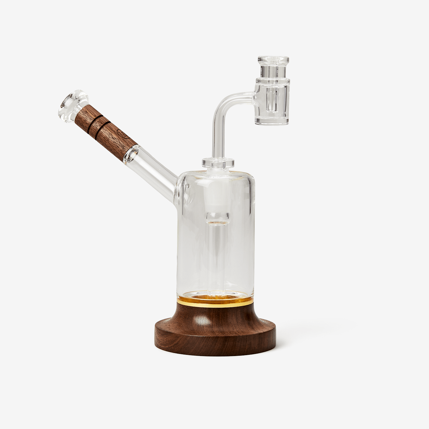 Marley Natural Walnut & Glass Tabletop Pipe Bespoke Post